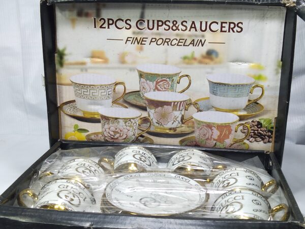 12PCS CUPS SAUCERS FINE PORCELAIN GUCCI