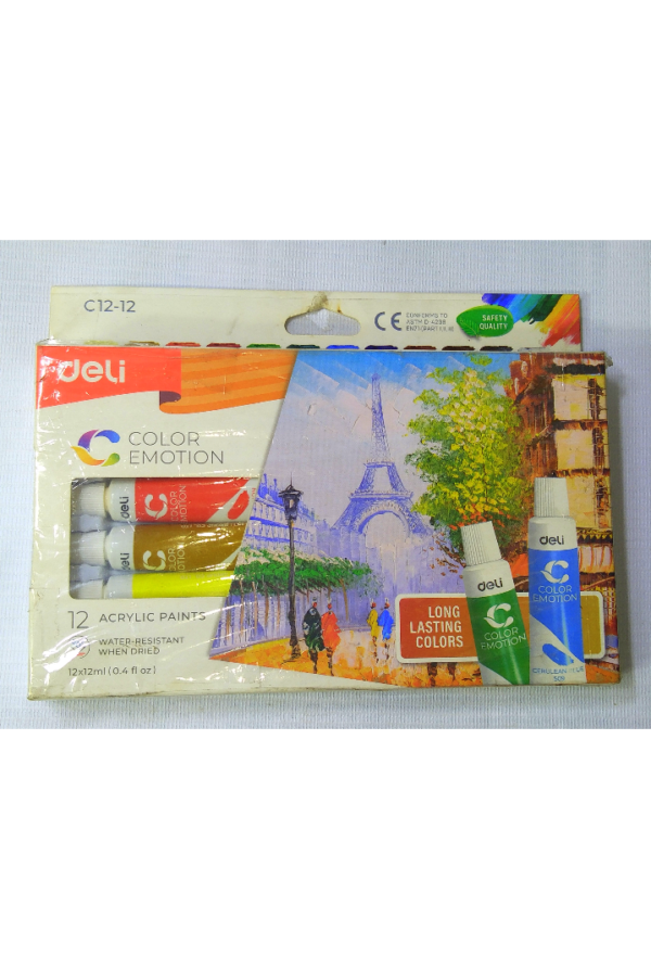 DELI COLOR MOTION 12 ACRYLIC PAINTS 12x12ML
