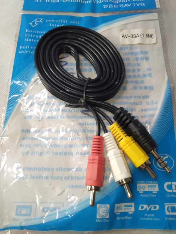 IHANDY AV TV 3RCA TO BABY PLUG CABLE 1.5METER