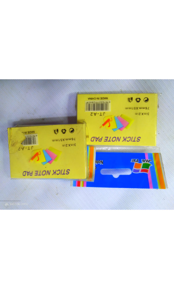 STICKY NOTE,NOTE PAD 3INx2IN-76MMx51MM-JT-2