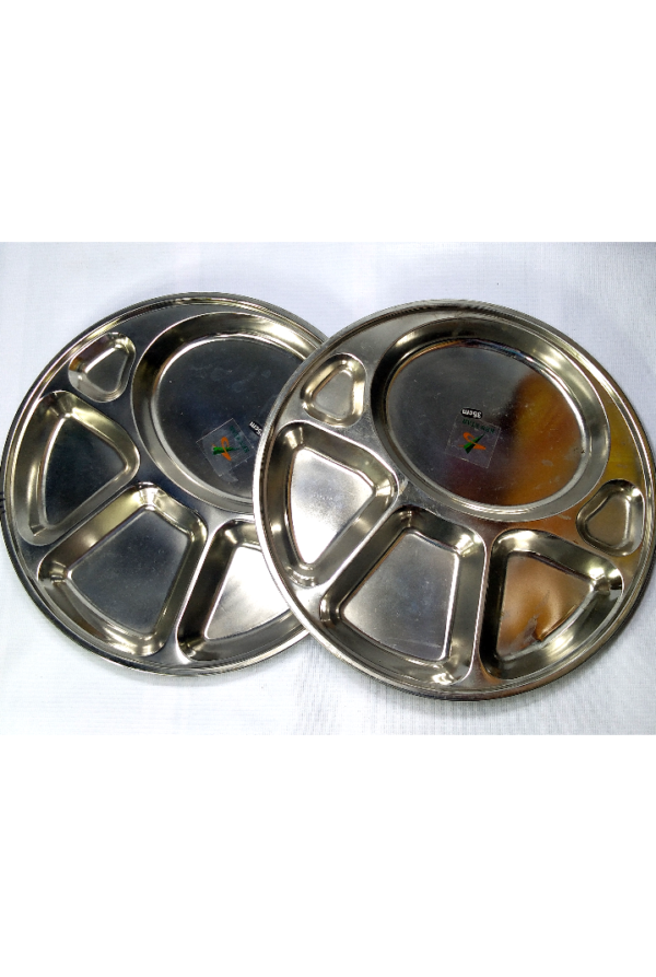 PLATE WITH DIVIDER STAINLESS KEN STAR 35CM