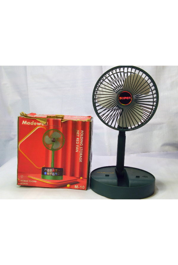 MADEWELL FOLDING STORAGE FAN WITH MOBILE PHONE STAND M-10