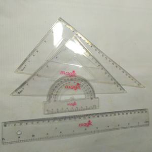 TRIANGLE SET WITH RULER MAGIC COMBO SET 25CM 4PCS