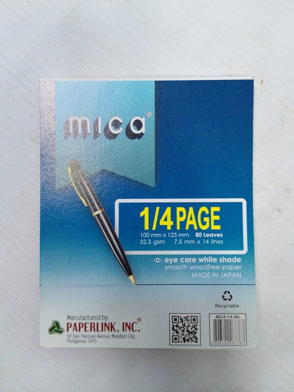 MICA QUIZ PAD ¼ PAGE 100x125MM 80LVS