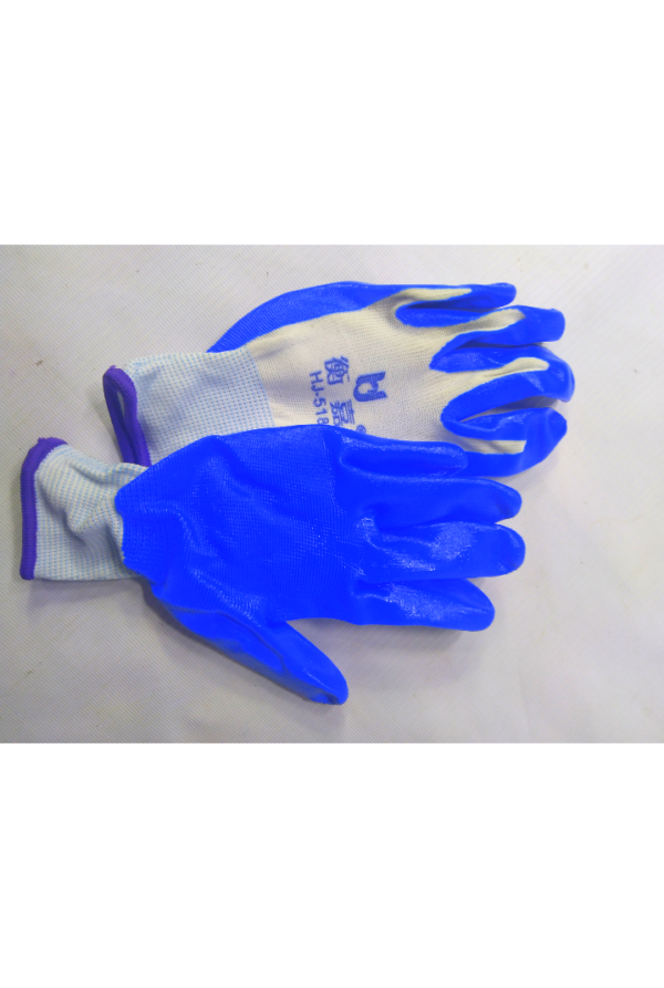 GLOVES RUBBER BLUE AND WHITE HJ-518