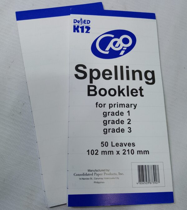 SPELLING BOOKLET FOR PRIMARY GRADE123 102x210MM 50LVS