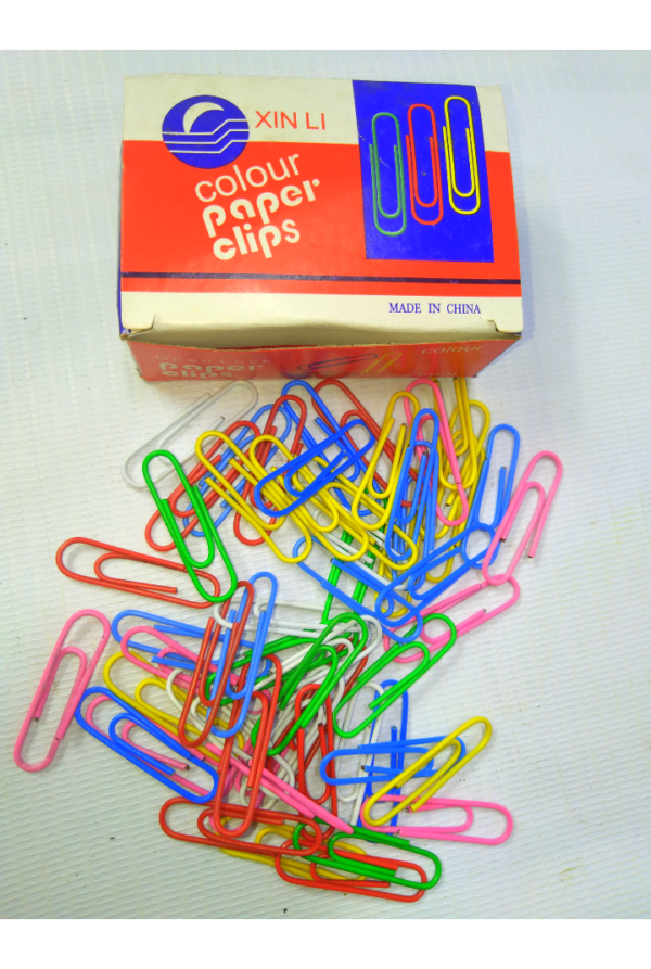 XINLI COLOUR PAPER CLIPS 33MM 68125