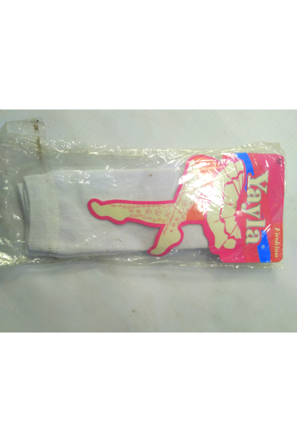 YAYLA WHITE FASHION KNEE SOCKS K130