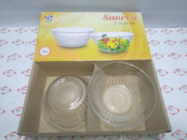 GLASS BOWL SET 2PC 5'' ROYAL DINE SUNRISE