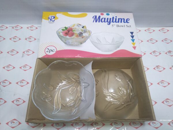 GLASS BOWL SET 5'' 2PC ROYAL DINE MAYTIME
