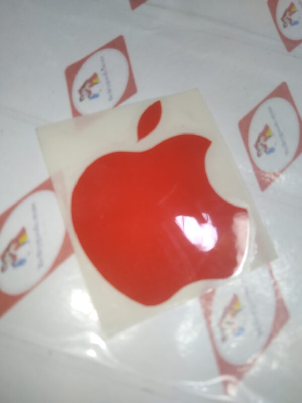 APPLE PLASTIC STICKER 50X50MM