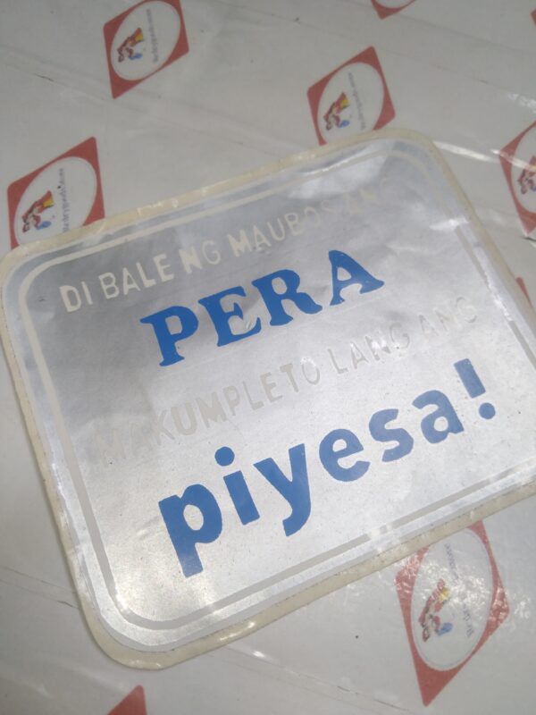 PERA SA PIYESA PLASTIC STICKER 70X80MM