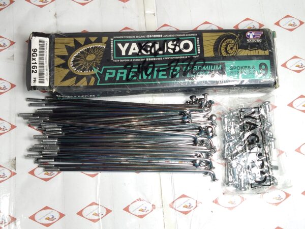 YAGUSO PREMIER CHROMIUM PLATED SPOKES & NIPPLES 9Gx162