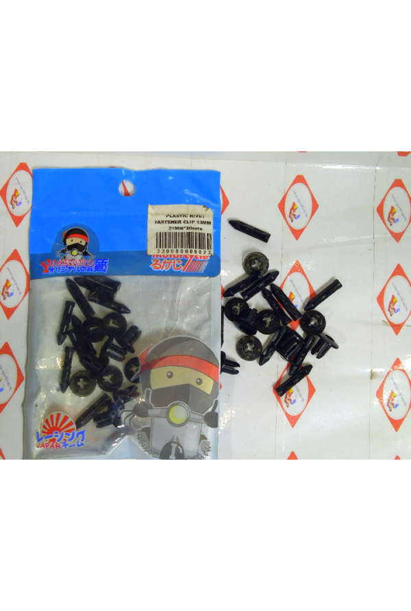 YAKIMOTO PLASTIC RIVET FASTENER CLIP 13MMX21MM 20SETS