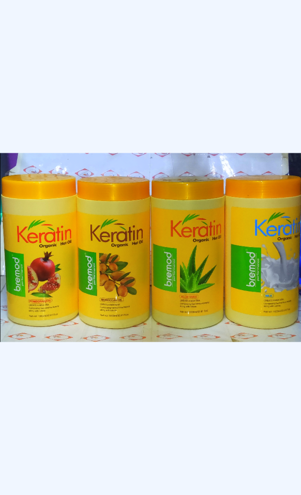 BREMOD KERATIN ORGANIC HOT OIL 1000ML ASSORTMENT FLAVOR