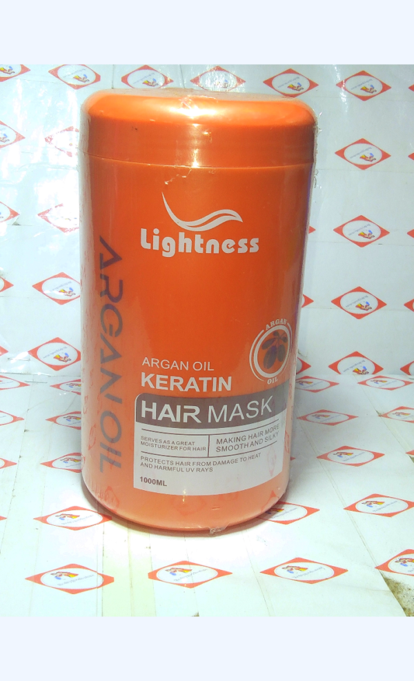 LIGHTNESS KERATIN HAIR MASK ALOE VERA ARGAN OIL 1000ML - Image 3