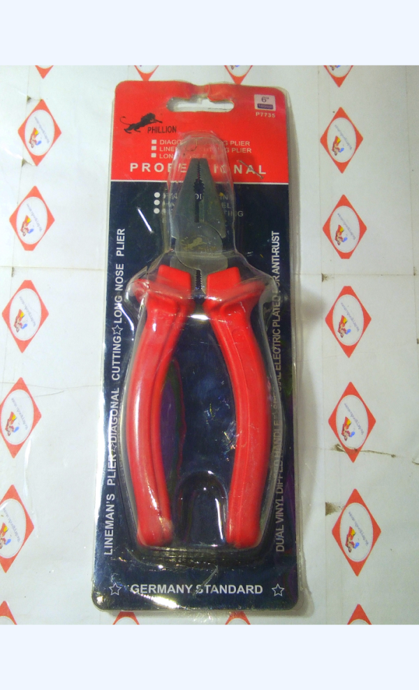 PHILLION LINEMANS FLATNOSE PLIER 6''