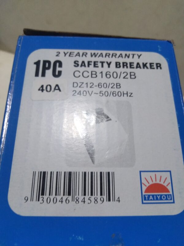 TAIYOU SAFETY BREAKER CCB160-2B 40A - Image 3